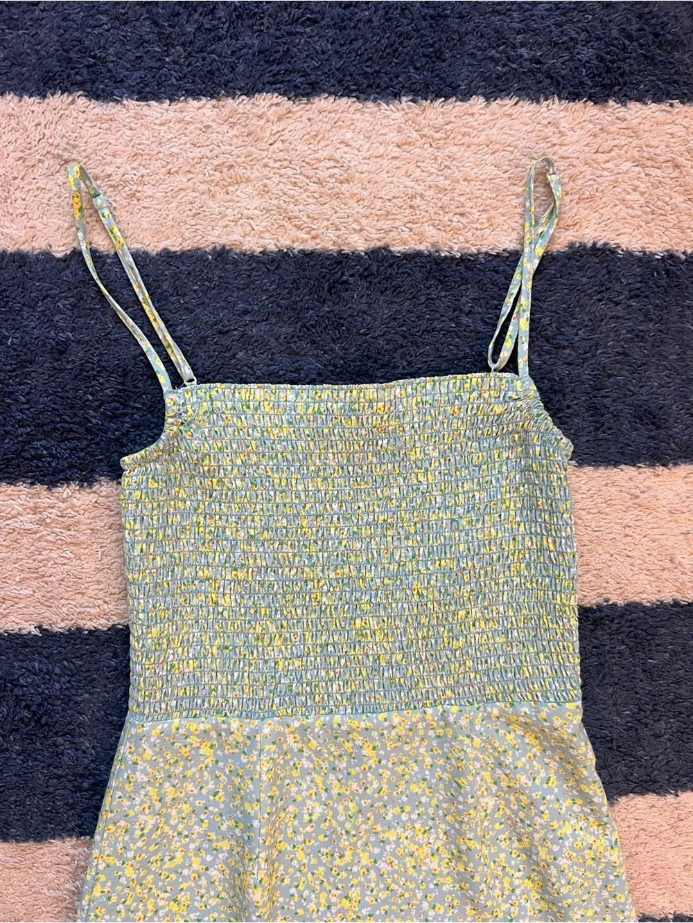 French Connection Women's Stacie Daisy Verona Mini Dress Green Blue Size 2